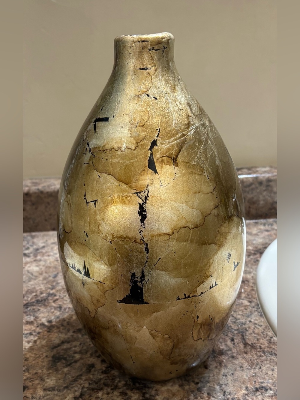 Gold Marbleized Decorative Vase - Home Accents